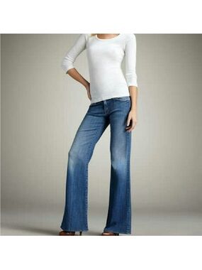 MOTHER Medium Blue Wide-Leg Jeans SZ 28